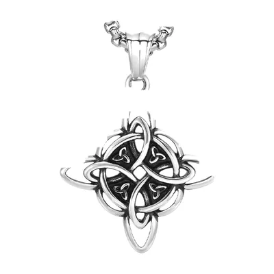 Colgante de Nudo Celta Triquetra con Cadena, Acero Inoxidable