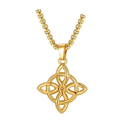 Keltischer Knoten Triquetra Anhänger mit Panzerkette, Edelstahl