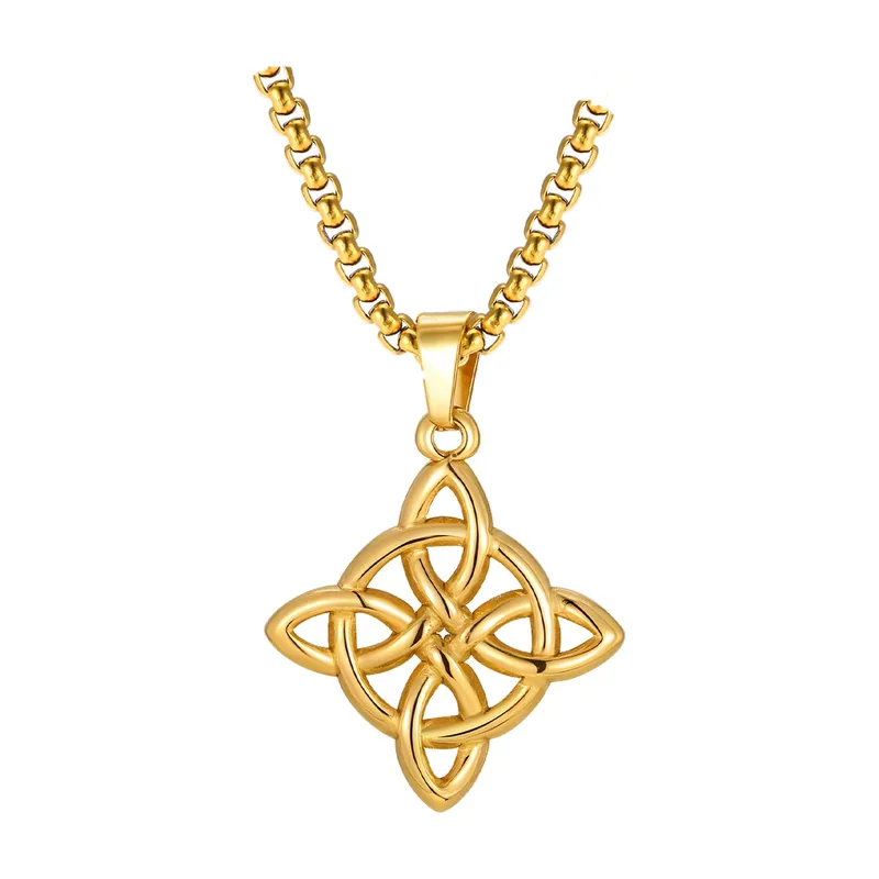 Collier Pendentif Nœud Celtique Triquetra, Acier Inoxydable