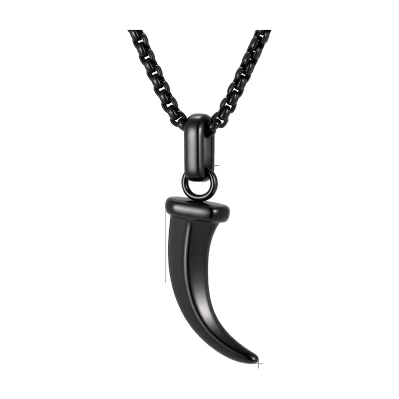 Collier Pendentif Cornicello Corne Italienne, Acier Inoxydable