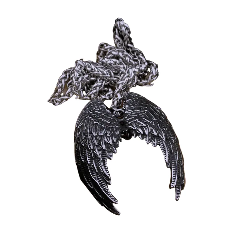 Collier Ailes d'Ange avec Chaîne Gourmette, Acier Inoxydable 316L