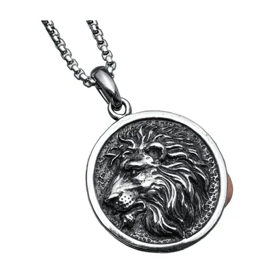 Collier Pendentif Tête de Lion et Chaîne, Acier Inoxydable