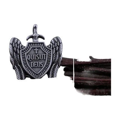 Colgante de San Miguel Espada y Escudo con Alas, Acero Inoxidable
