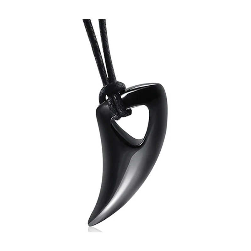 Collier Pendentif Corne de Taureau, Acier Inoxydable 316L