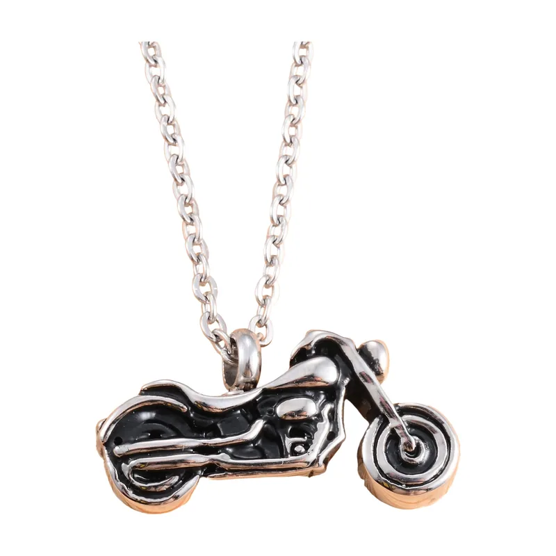 Motorcycle Biker Pendant with Cable Chain, Stainless Steel