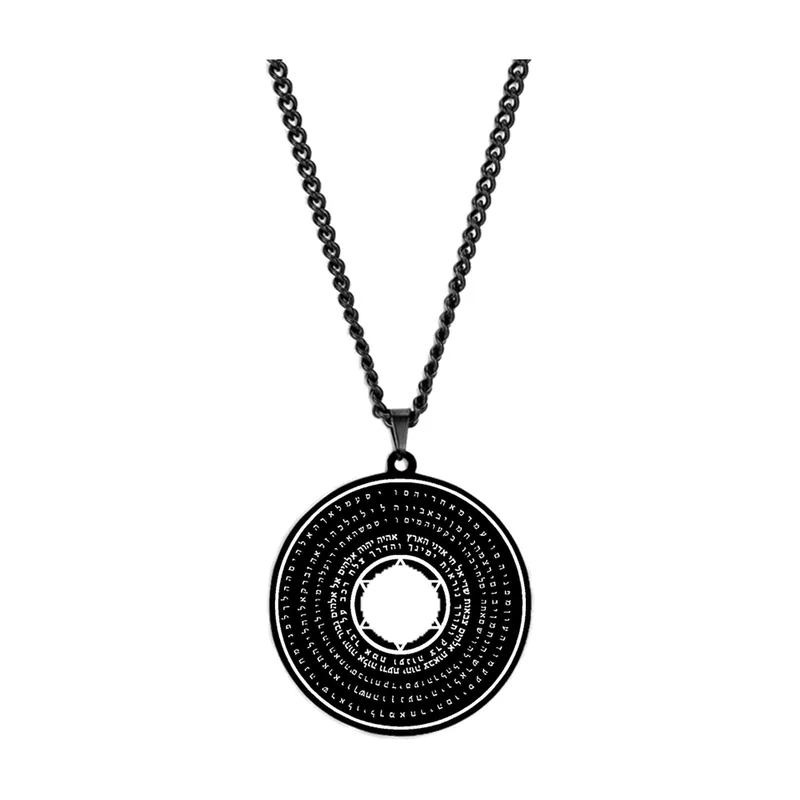 Pendentif Talisman 72 Anges de Magick avec Chaîne, Acier Inoxydable