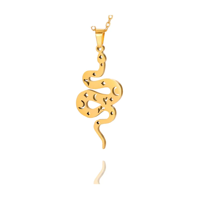Colgante de Serpiente con Circonitas, Acero Inoxidable 316L