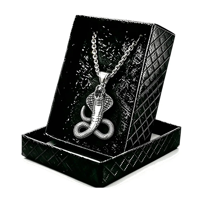 Pendente Cobra con Catena, Acciaio Inossidabile