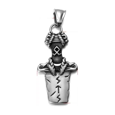 Thors Hammer Mjölnir Anhänger mit Panzerkette, Edelstahl