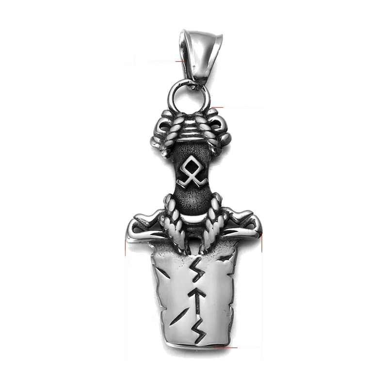 Thors Hammer Mjölnir Anhänger mit Panzerkette, Edelstahl