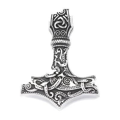 Colgante Martillo de Thor Mjolnir con Cadena, Acero Inoxidable