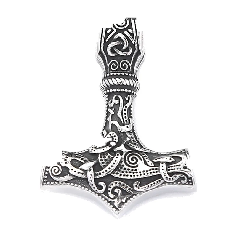 Colgante Martillo de Thor Mjolnir con Cadena, Acero Inoxidable