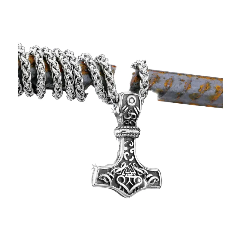Colgante Mjölnir Martillo de Thor con Cadena, Acero Inoxidable