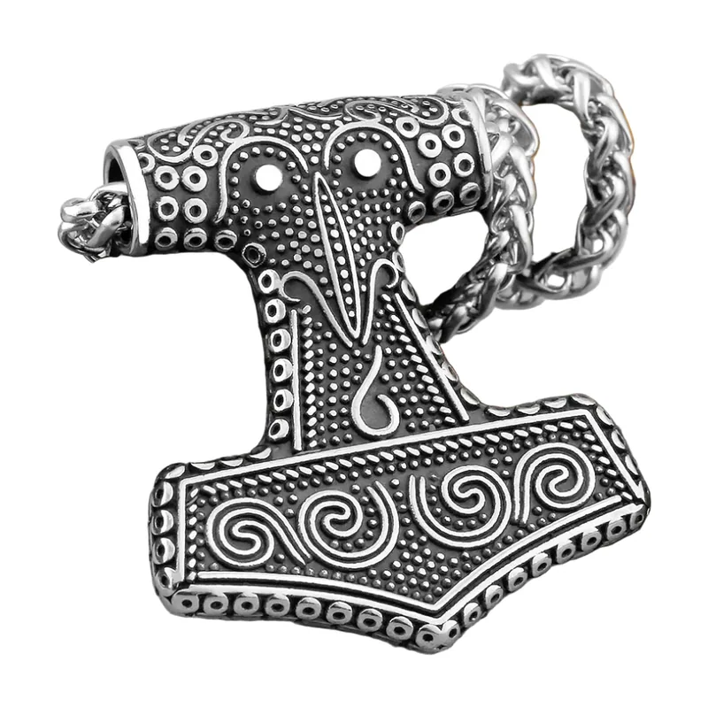 Pendente Mjölnir Martello di Thor con Catena, Acciaio Inossidabile