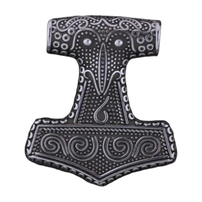Thors Hammer Mjölnir Anhänger mit Kette, Edelstahl