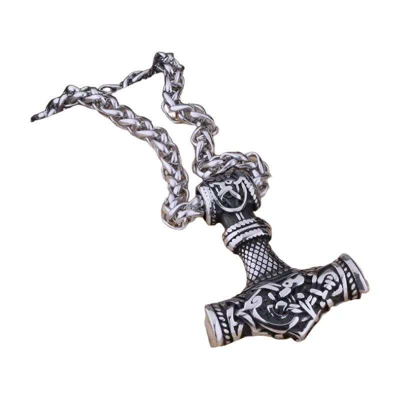 Colgante Mjölnir Martillo de Thor con Cadena, Acero Inoxidable