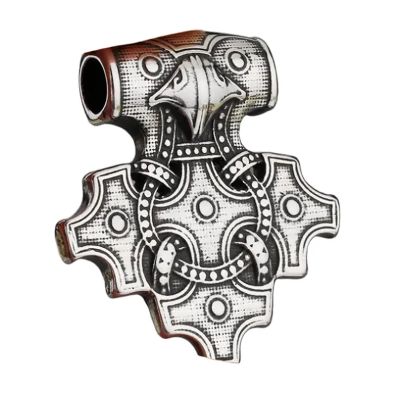 Thors Hammer Mjölnir und Raben Anhänger, Edelstahl