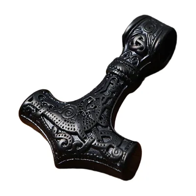 Mjölnir Thors Hammer Anhänger mit Kette, Edelstahl
