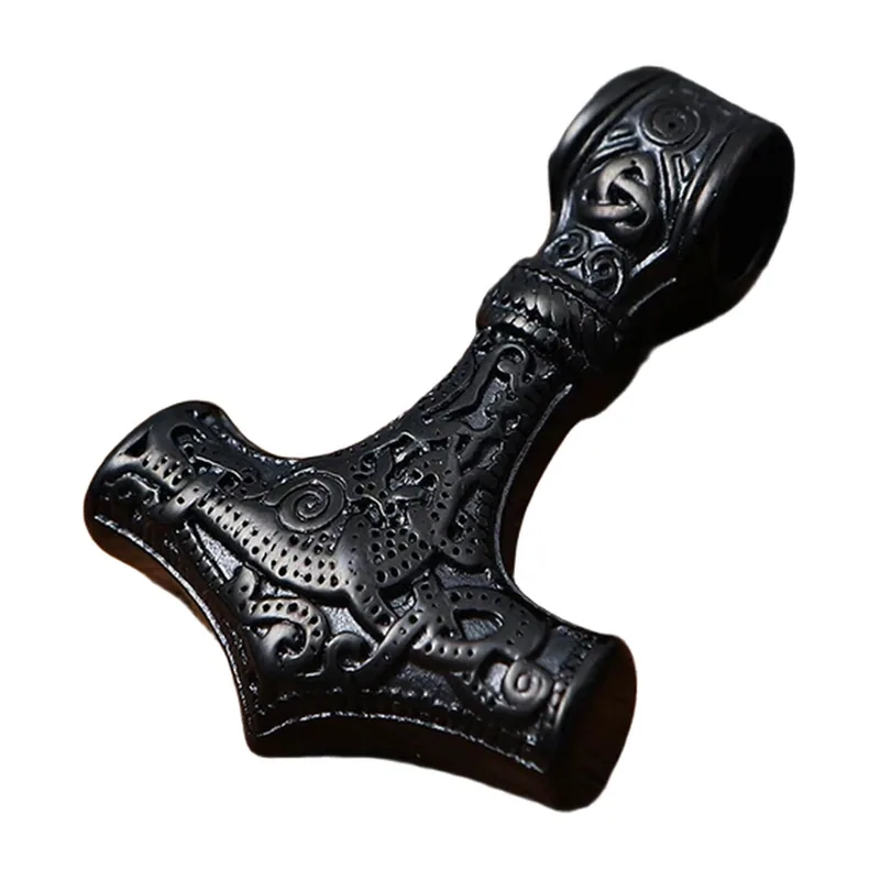 Collier Mjölnir Marteau de Thor avec Chaîne, Acier Inoxydable