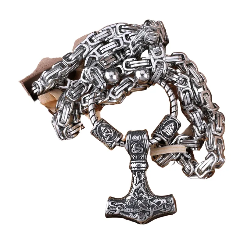 Pendente Mjölnir Martello di Thor con Catena, Acciaio Inossidabile