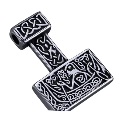 Thors Hammer Mjölnir Anhänger mit keltischen Knoten, Edelstahl