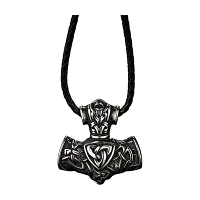Pendente Mjölnir Martello di Thor con Vegvisir e Valknut, Acciaio Inox