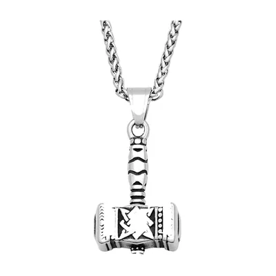 Thors Hammer Mjölnir Anhänger mit keltischem Knoten, Edelstahl