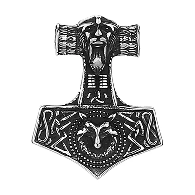 Thor's Hammer Mjölnir Pendant Necklace, Stainless Steel