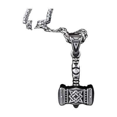Pendente Mjölnir Martello di Thor con Catena, Acciaio Inossidabile