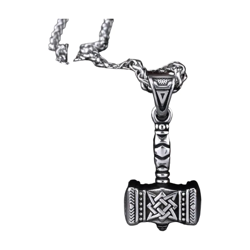 Pendente Mjölnir Martello di Thor con Catena, Acciaio Inossidabile