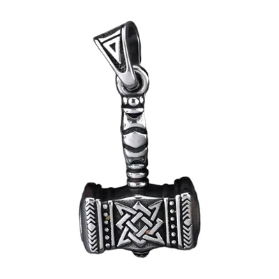 Collier Pendentif Mjölnir Marteau de Thor, Acier Inoxydable
