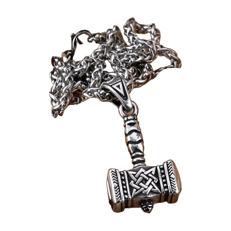 Colgante Mjölnir Martillo de Thor con Cadena, Acero Inoxidable