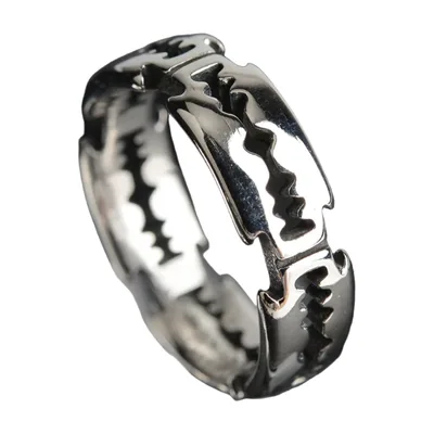 Blade Ring mit Zacken-Design, Gothic Stil, Edelstahl