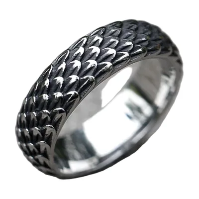Drachenschuppen Ring im Wikinger-Stil, Edelstahl