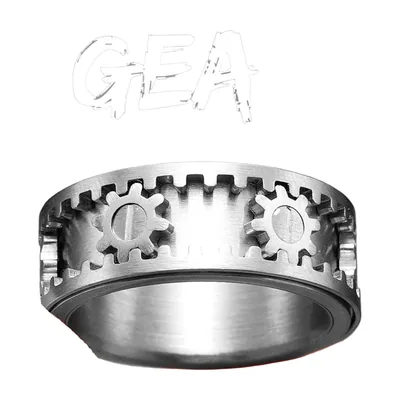 Zahnrad Spinner-Ring im Industrie-Design, Edelstahl