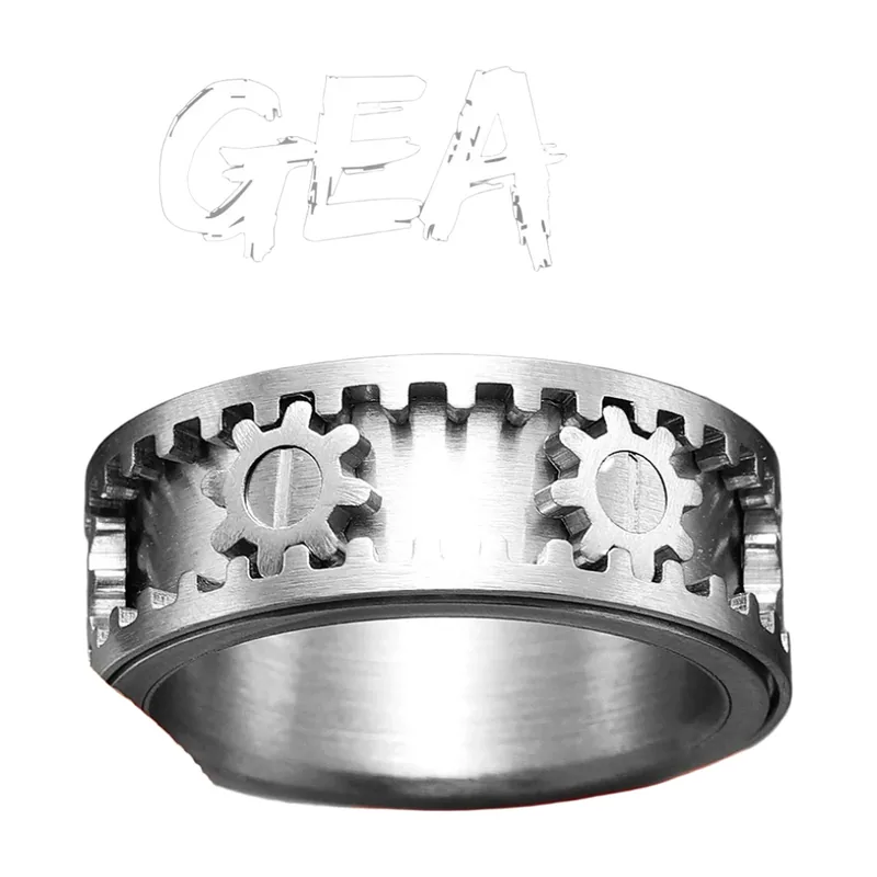 Zahnrad Spinner-Ring im Industrie-Design, Edelstahl