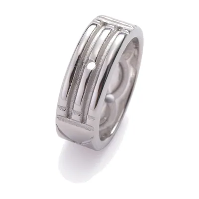 Bague Atlantis à rainures, Acier Inoxydable
