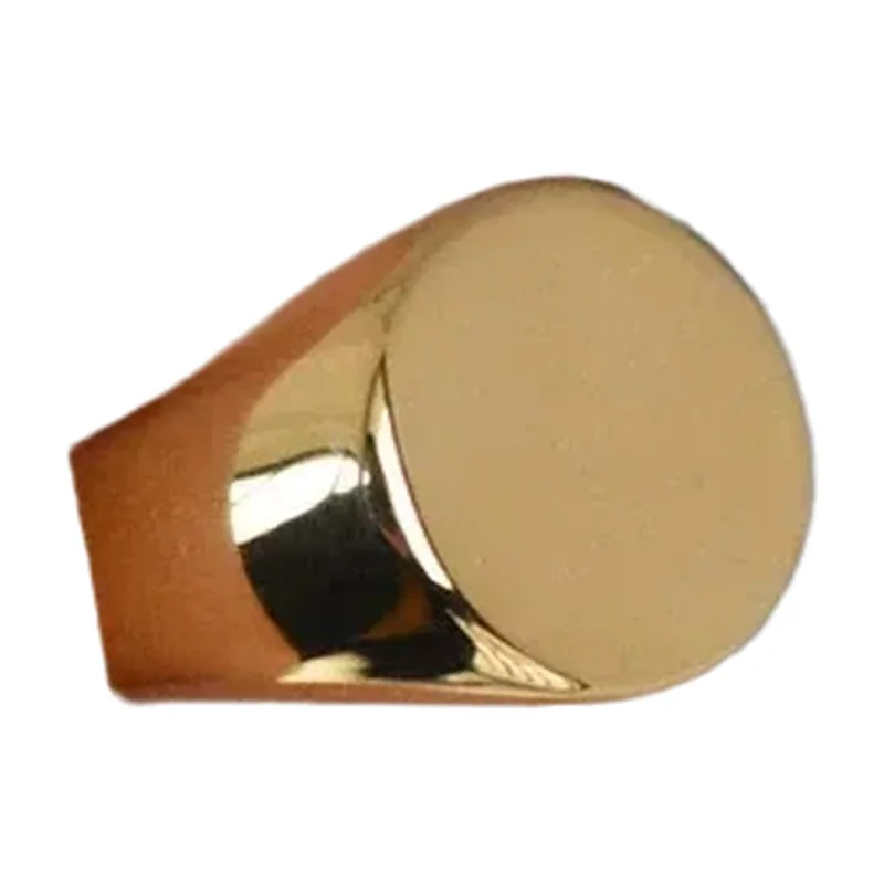 Chevalière Ovale Polie, Acier Inoxydable Finition Or