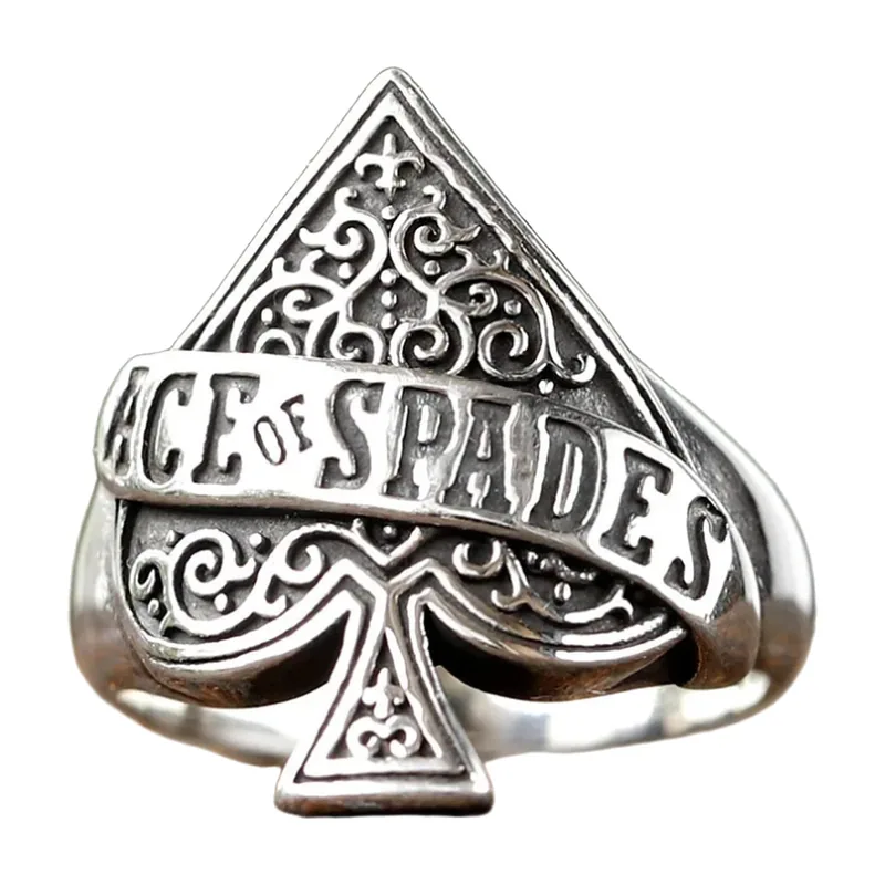 Anello Sigillo As di Picche, Acciaio Inossidabile