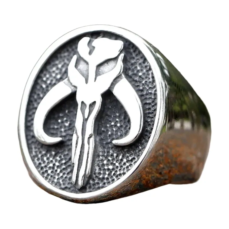 Siegelring mit Alien-Schädel, 316L Edelstahl