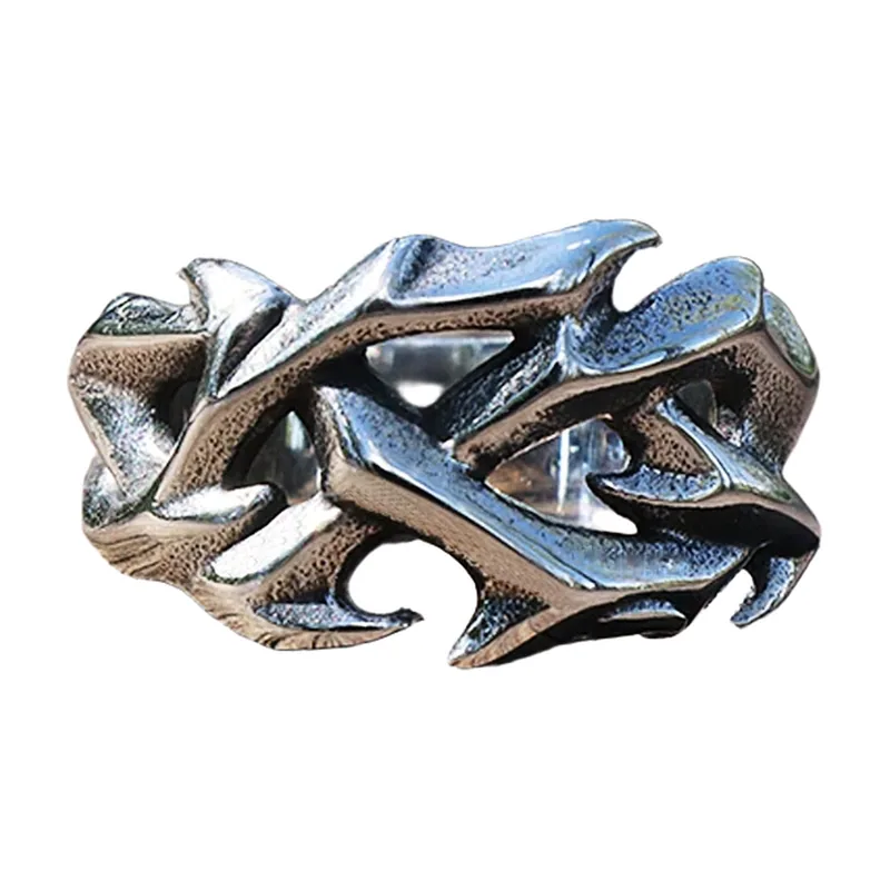 Dornenkrone Ring aus 316L Edelstahl, Antik-Finish