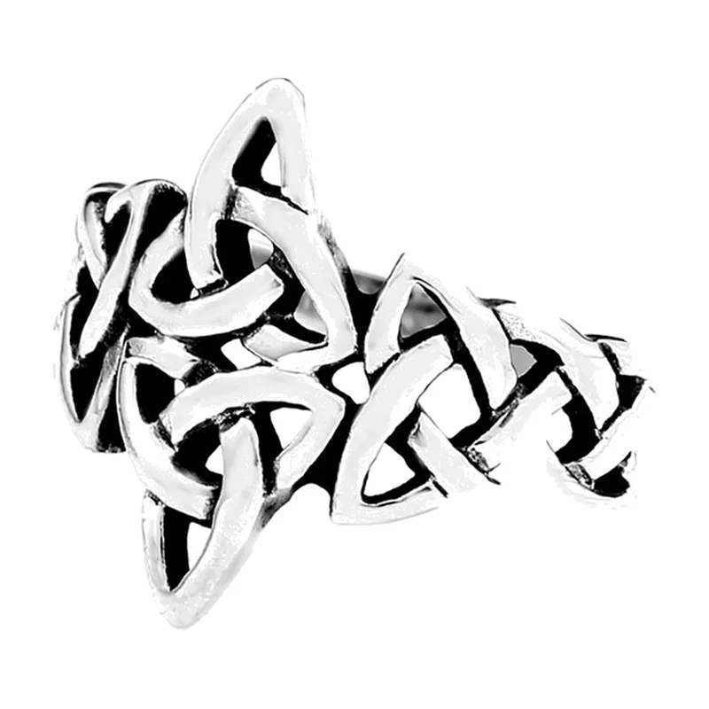 Keltischer Knoten Ring mit Flechtmuster, Edelstahl