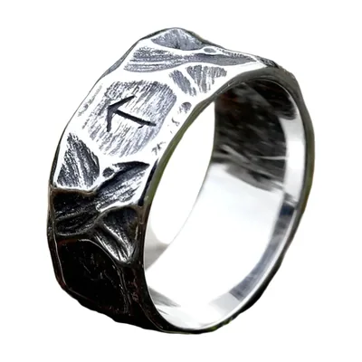 Odin Rune Signet Ring, 316L Stainless Steel