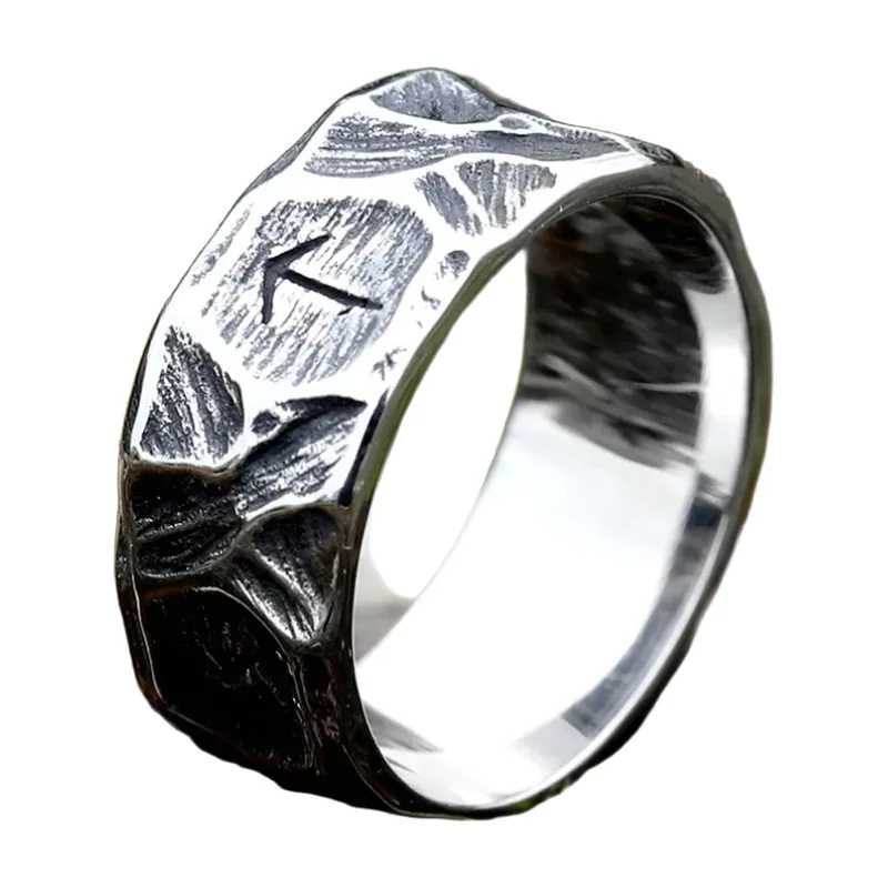 Anillo Sello Runa de Odín en Acero Inoxidable 316L