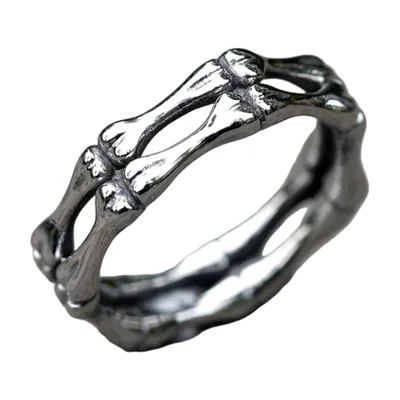 Bague Squelette en Acier Inoxydable, Style Gothique