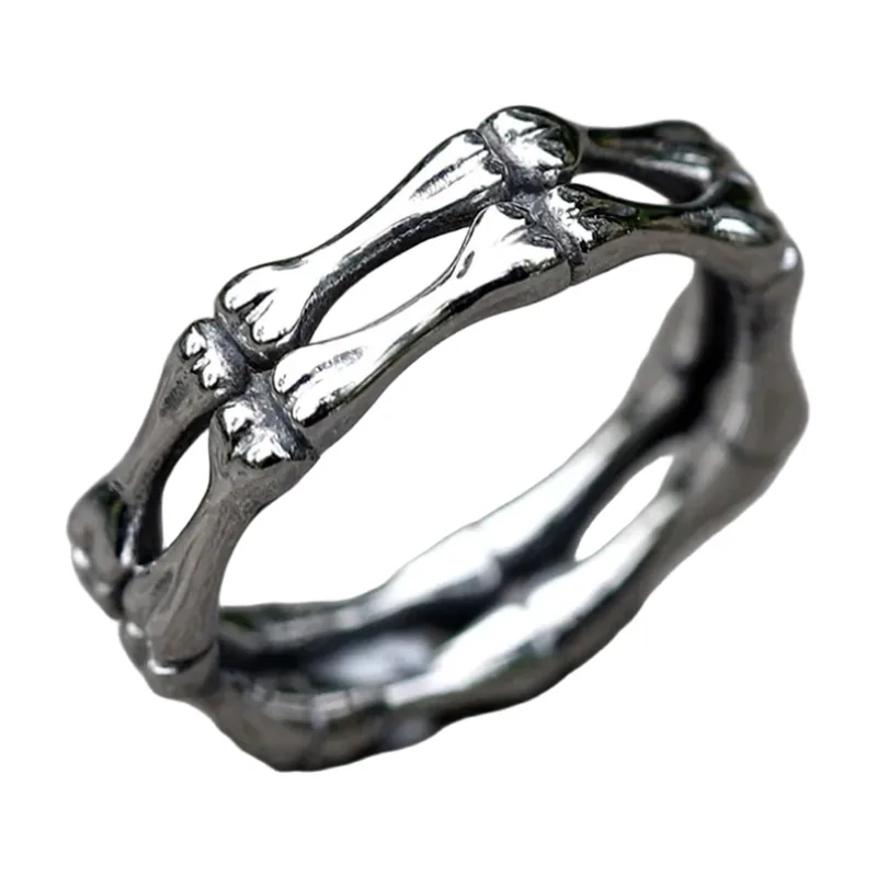 Skelett-Knochenring im Gothic-Stil, Edelstahl