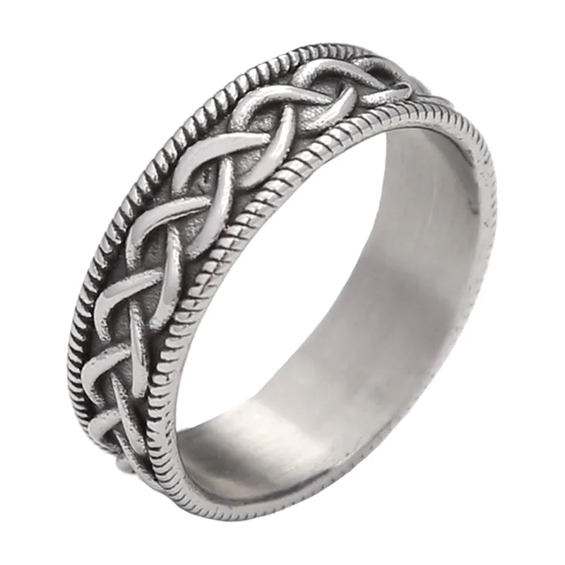 Anillo de Nudo Celta para Hombre, Acero Inoxidable 316L