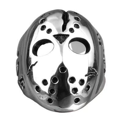 Hockey-Maske Statement-Ring aus poliertem 316L Edelstahl