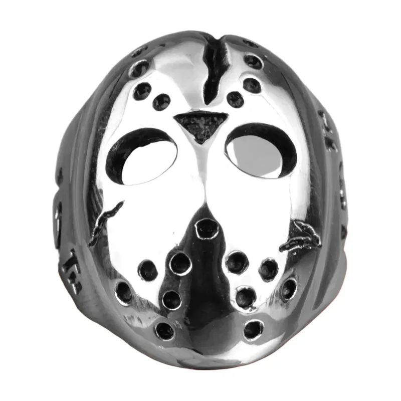 Anello Statement Maschera da Hockey, Acciaio Inossidabile 316L