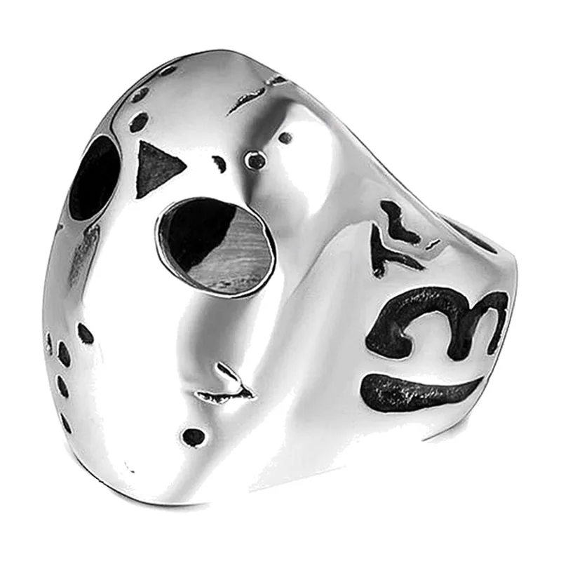 Bague Statement Motif Masque, Acier Inoxydable 316L